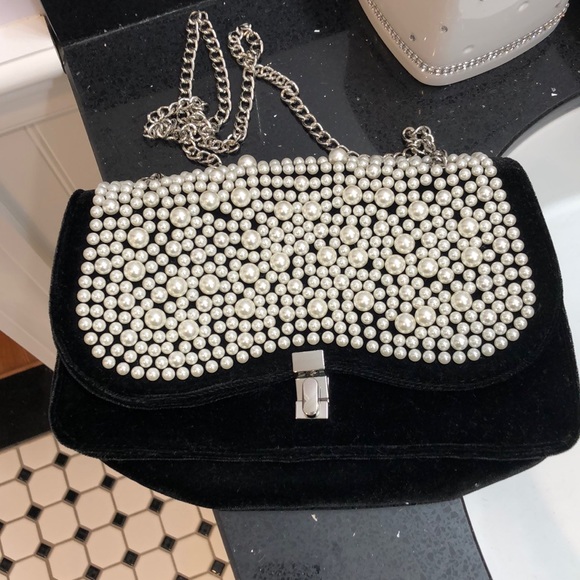 Velvet pearl bag Clearance
